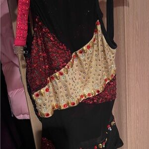 Glamour Black and Red Sequin Dress